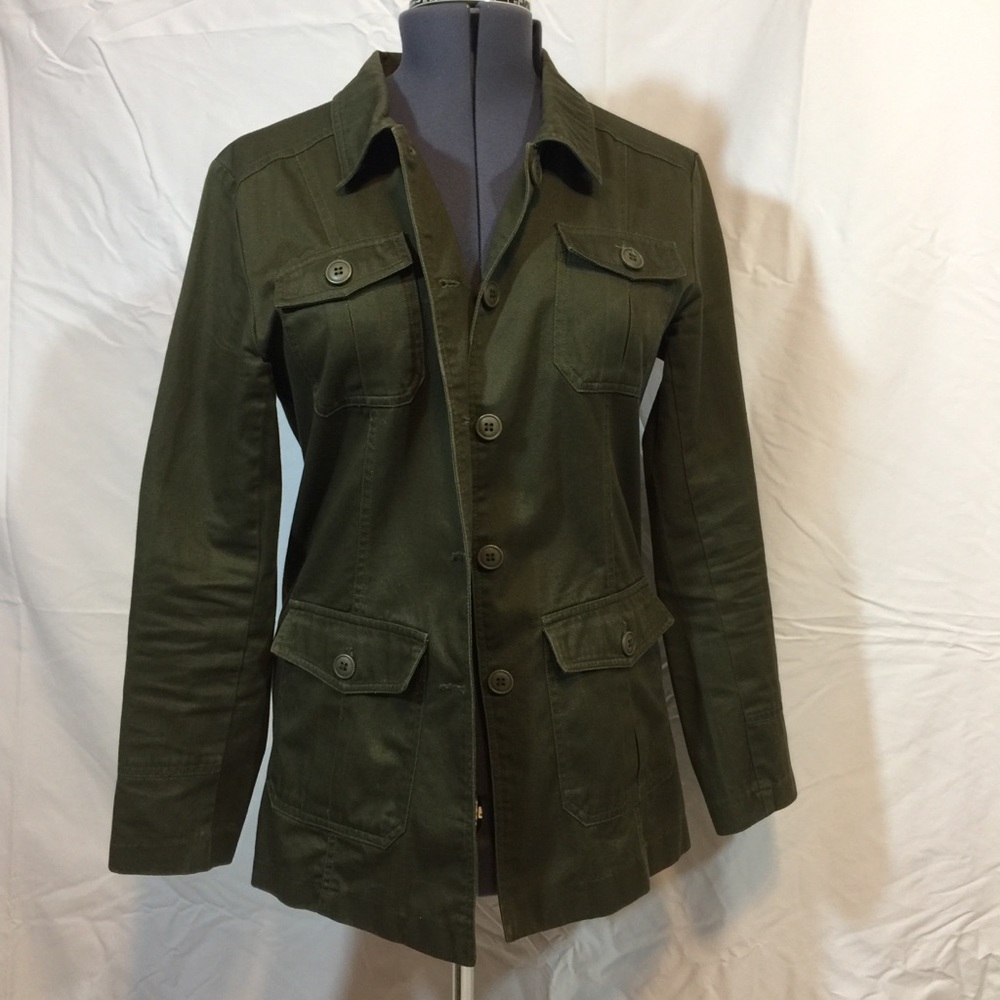 RUE BLUE | cotton military utility olive green light jacket size Medium